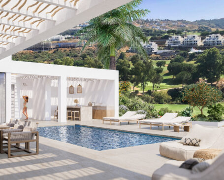 3D exterior visualization of a luxury home in Mijas for real estate marketing