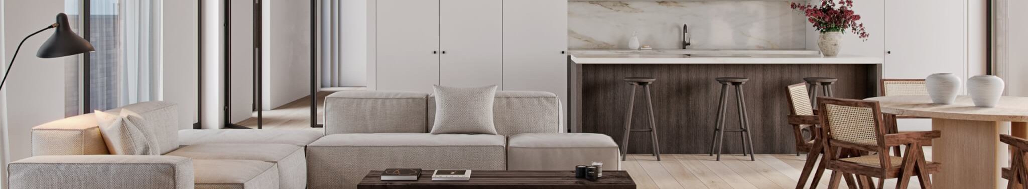 3D kitchen interior visualization for an apartment project in Hooikt