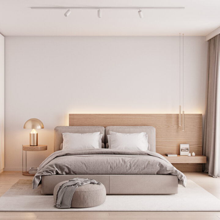 3D bedroom interior visualization for a residential development