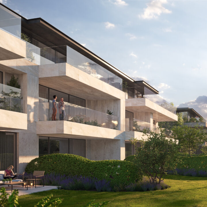 3D exterior visualization of an apartment development by Be Present