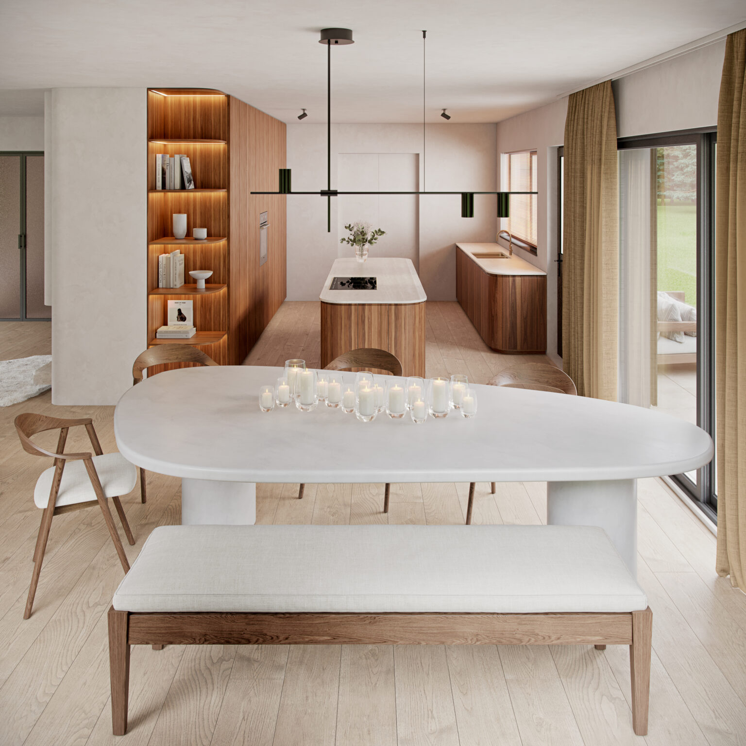 3D kitchen interior visualisation for a residential development in Schilde